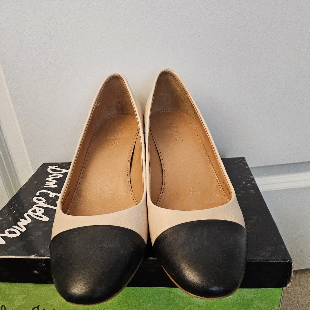 Cap toe mid heels